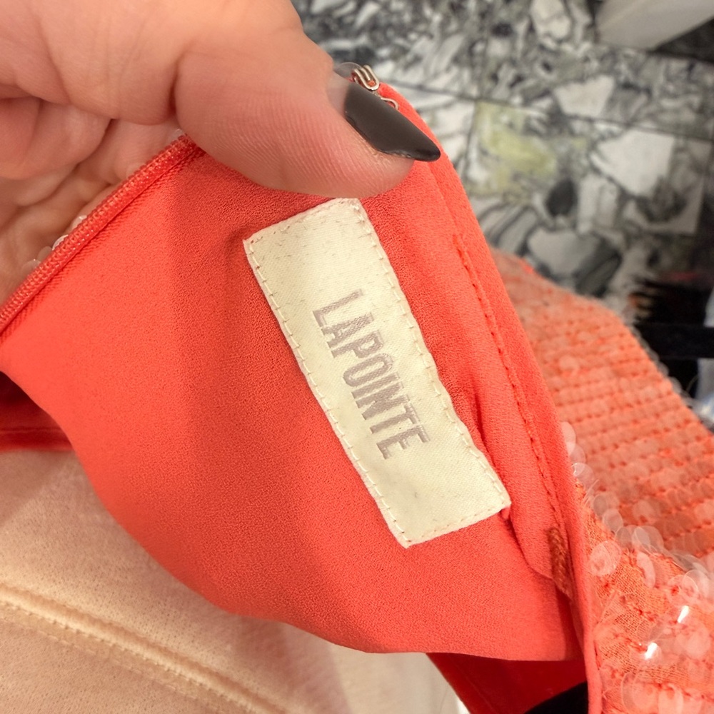 Lapointe Sequin Sleeveless Coral Top - Picture 3 of 7
